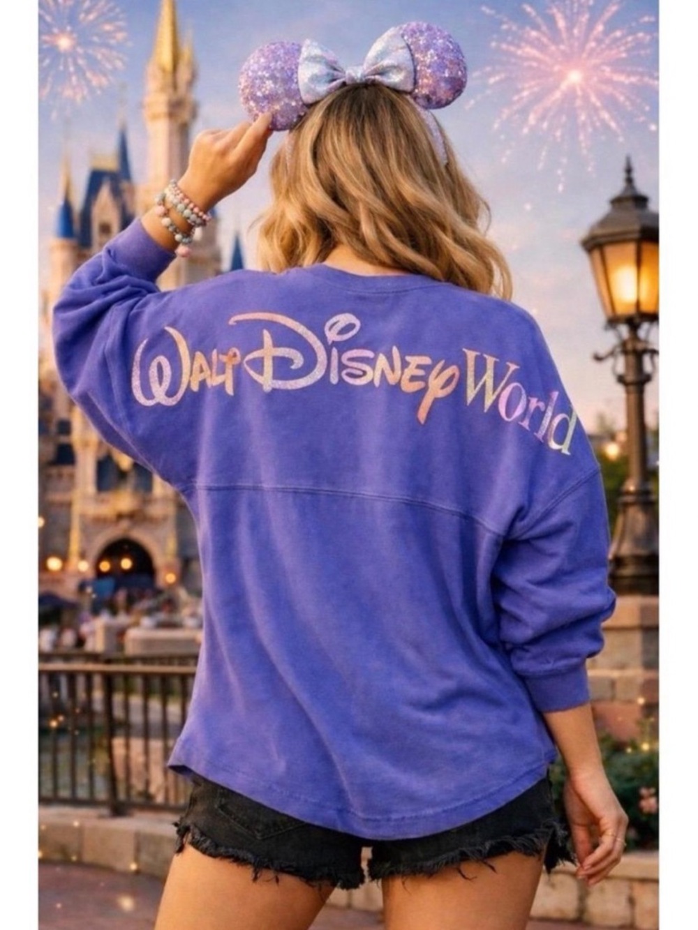 Walt Disney World 50th Anniversary Purple Spirit Jersey Tee Adult XS EUC